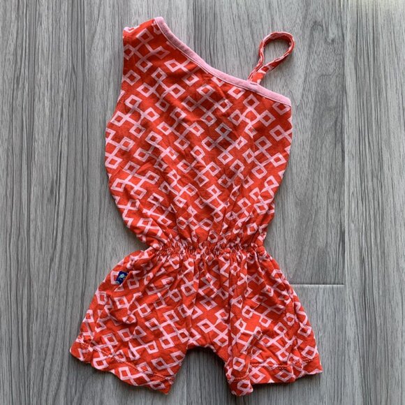 Kickee Pants Diamond Print Diagonal Ruffle Romper - Picture 5 of 6